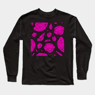 Rough Diamond Fashion Print Pink Black Long Sleeve T-Shirt